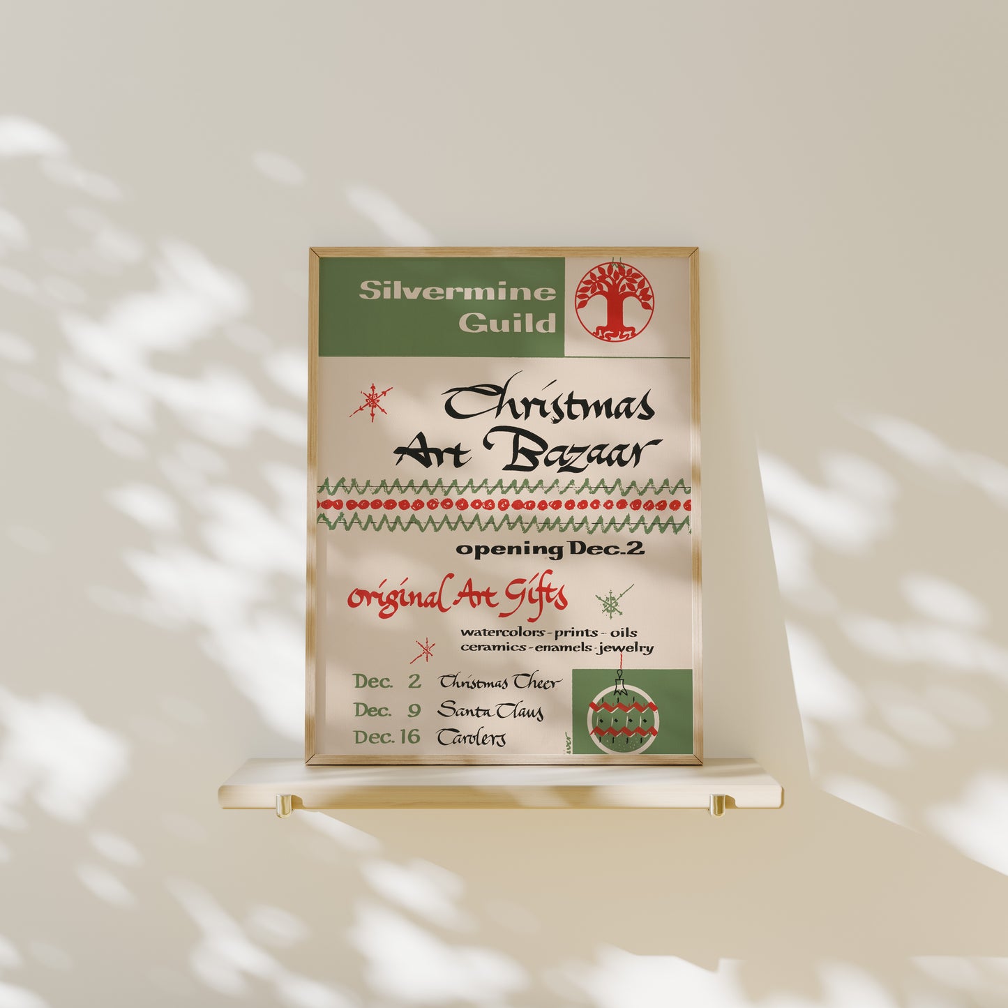 Póster Retro - Bazar de Arte Navideño