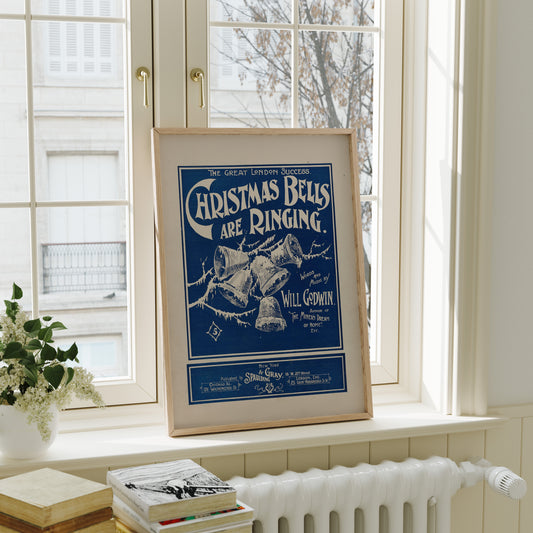 Póster Retro - Campanas de Navidad