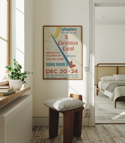 Póster Retro - Villancico de Navidad por Dickens