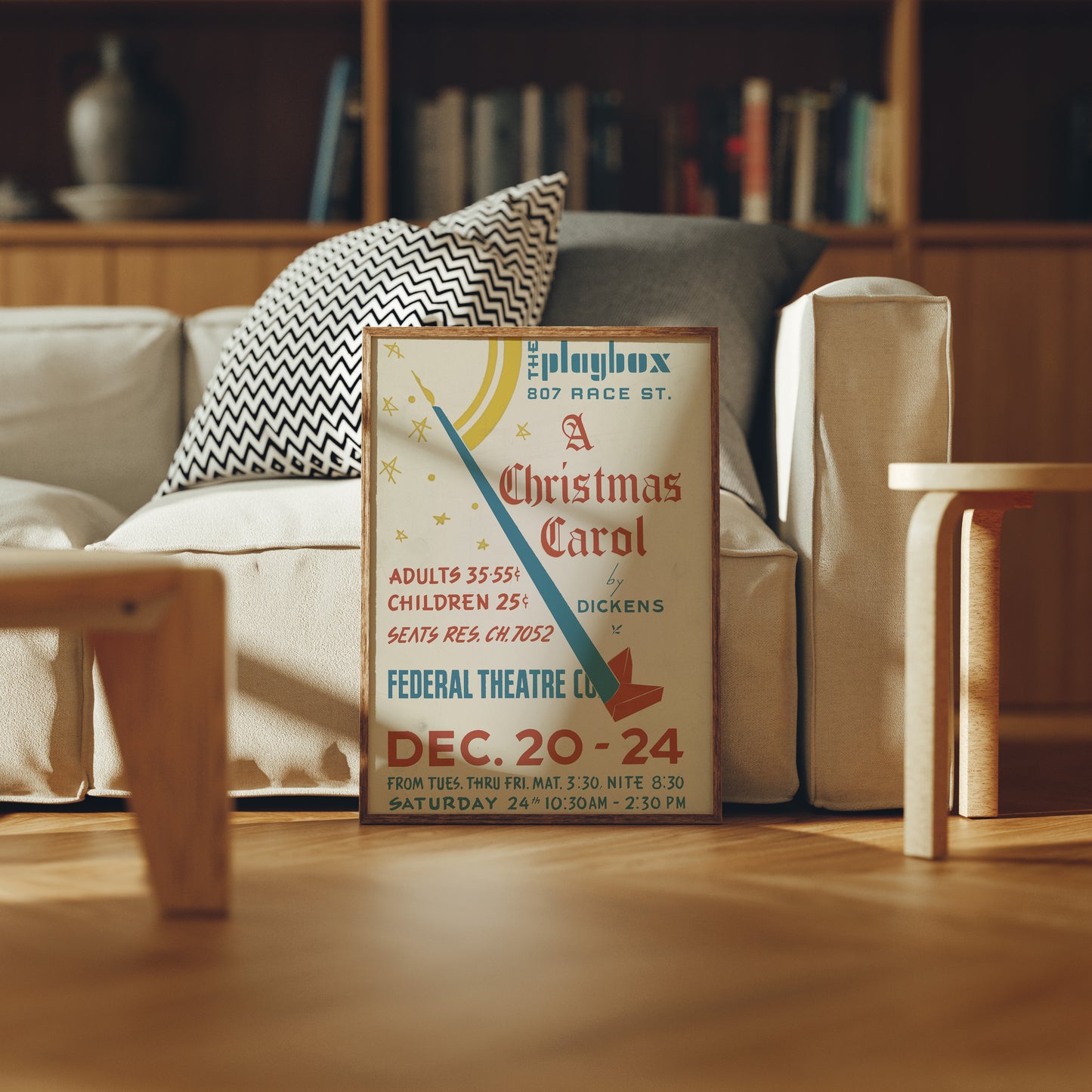 Póster Retro - Villancico de Navidad por Dickens