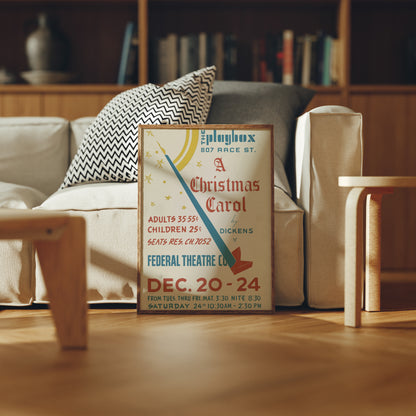 Póster Retro - Villancico de Navidad por Dickens