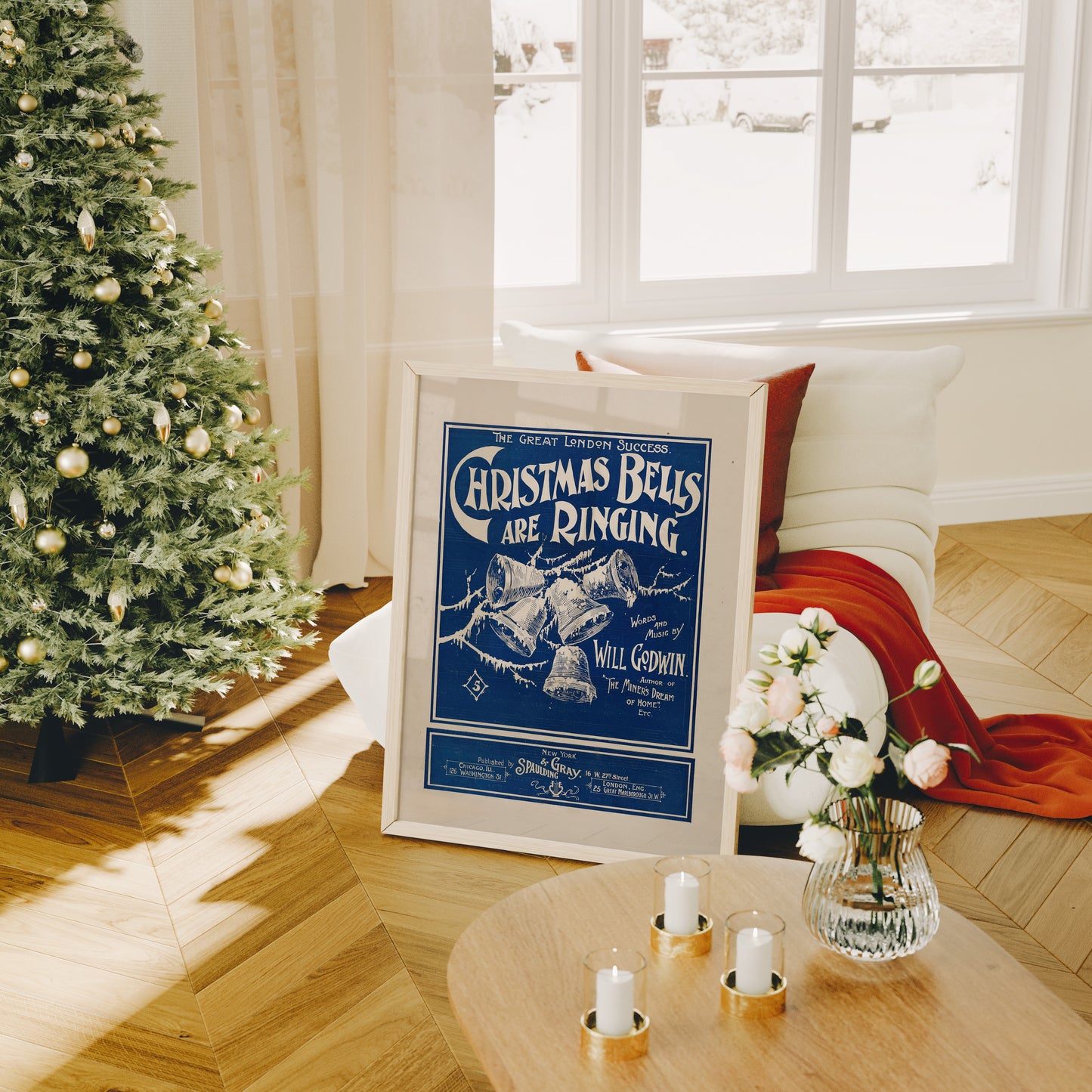 Póster Retro - Campanas de Navidad