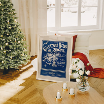 Póster Retro - Campanas de Navidad