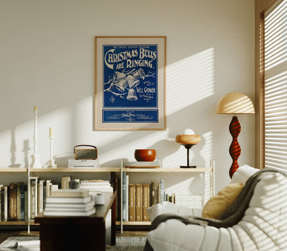 Póster Retro - Campanas de Navidad