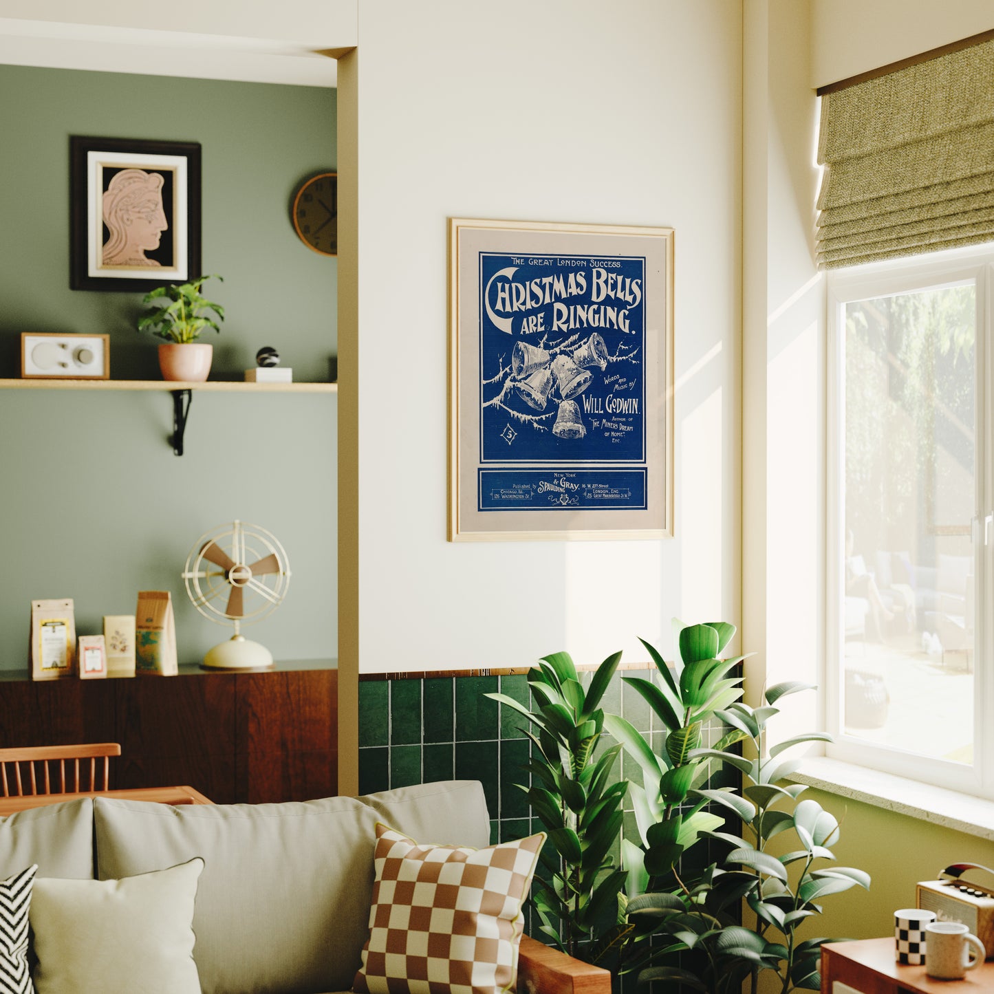 Póster Retro - Campanas de Navidad