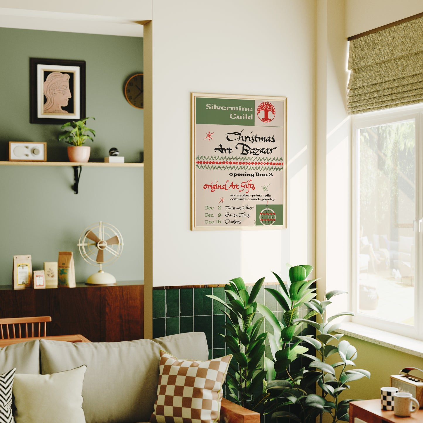 Póster Retro - Bazar de Arte Navideño