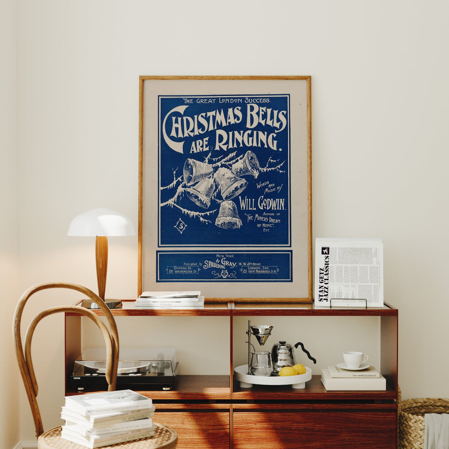 Póster Retro - Campanas de Navidad