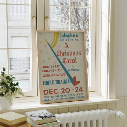 Póster Retro - Villancico de Navidad por Dickens