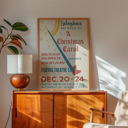 Póster Retro - Villancico de Navidad por Dickens