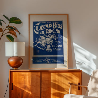 Póster Retro - Campanas de Navidad