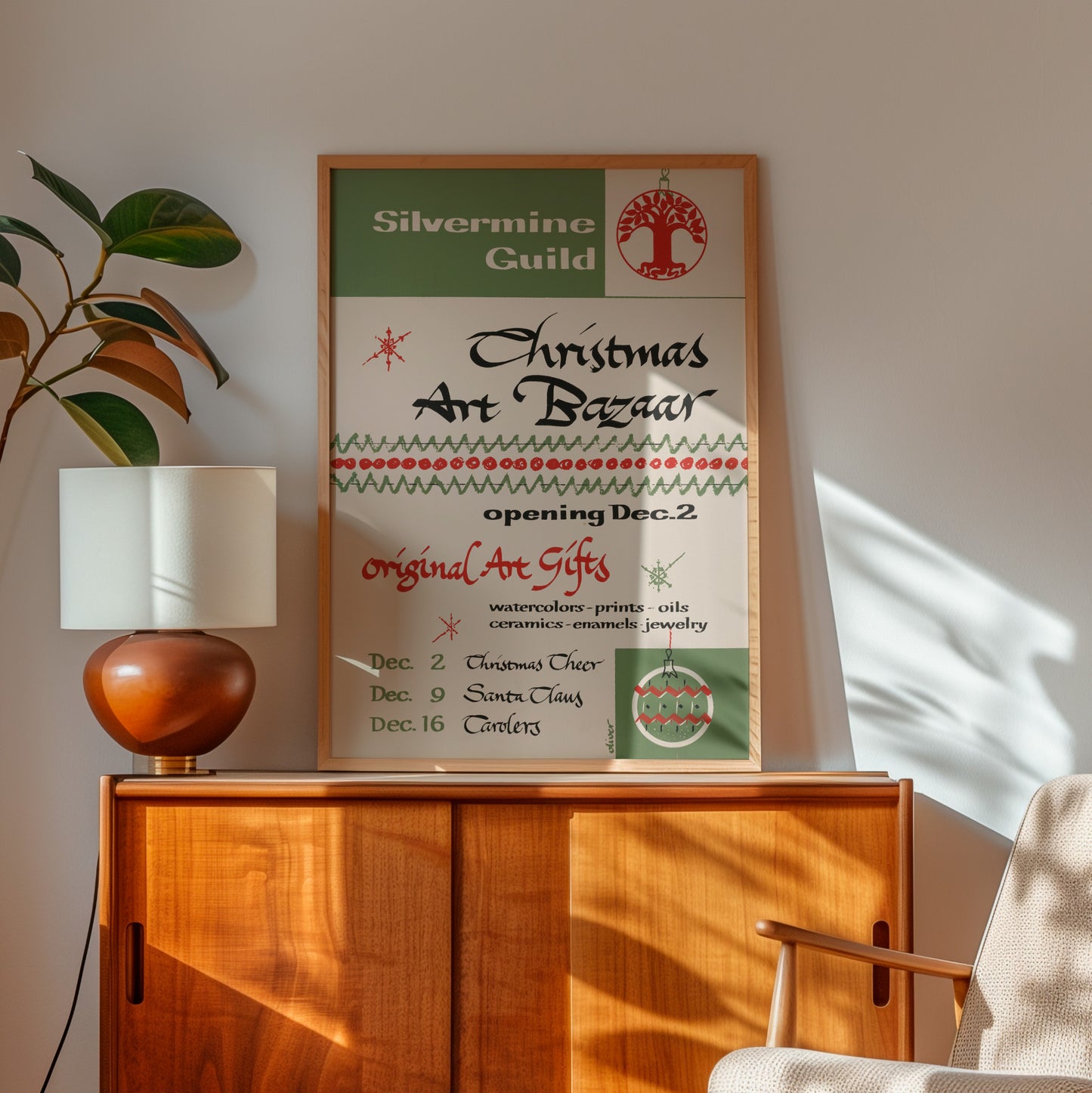 Póster Retro - Bazar de Arte Navideño