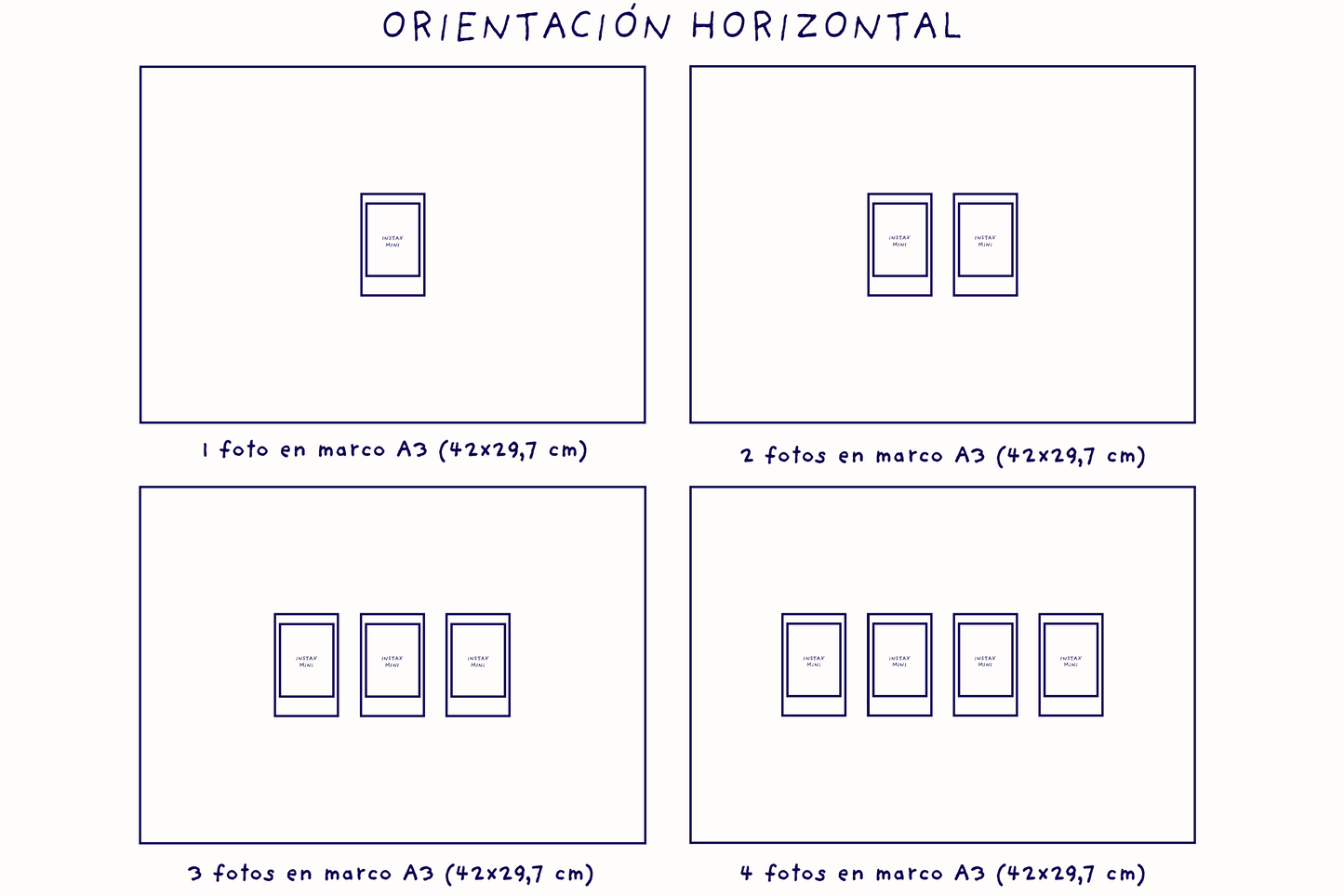 Impresión Instax Mini con Fondo de Tela y Marco de Roble A3