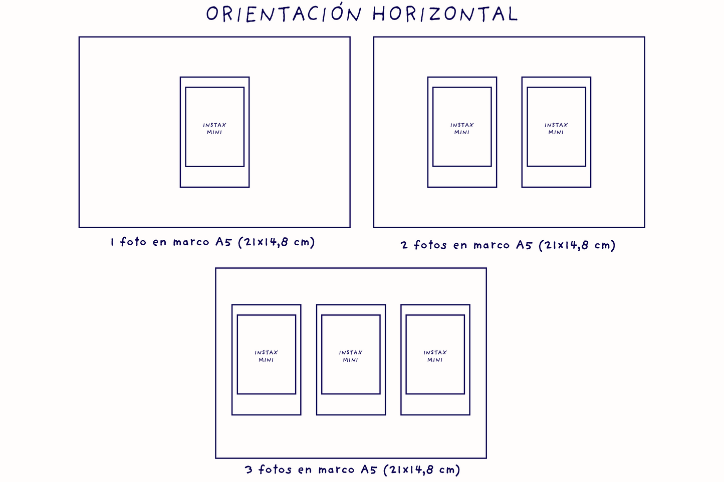 Impresión Instax Mini con Fondo de Tela y Marco de Roble A5