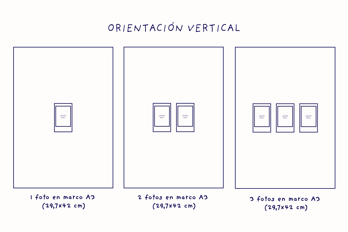 Impresión Instax Mini con Fondo de Tela y Marco de Roble A3