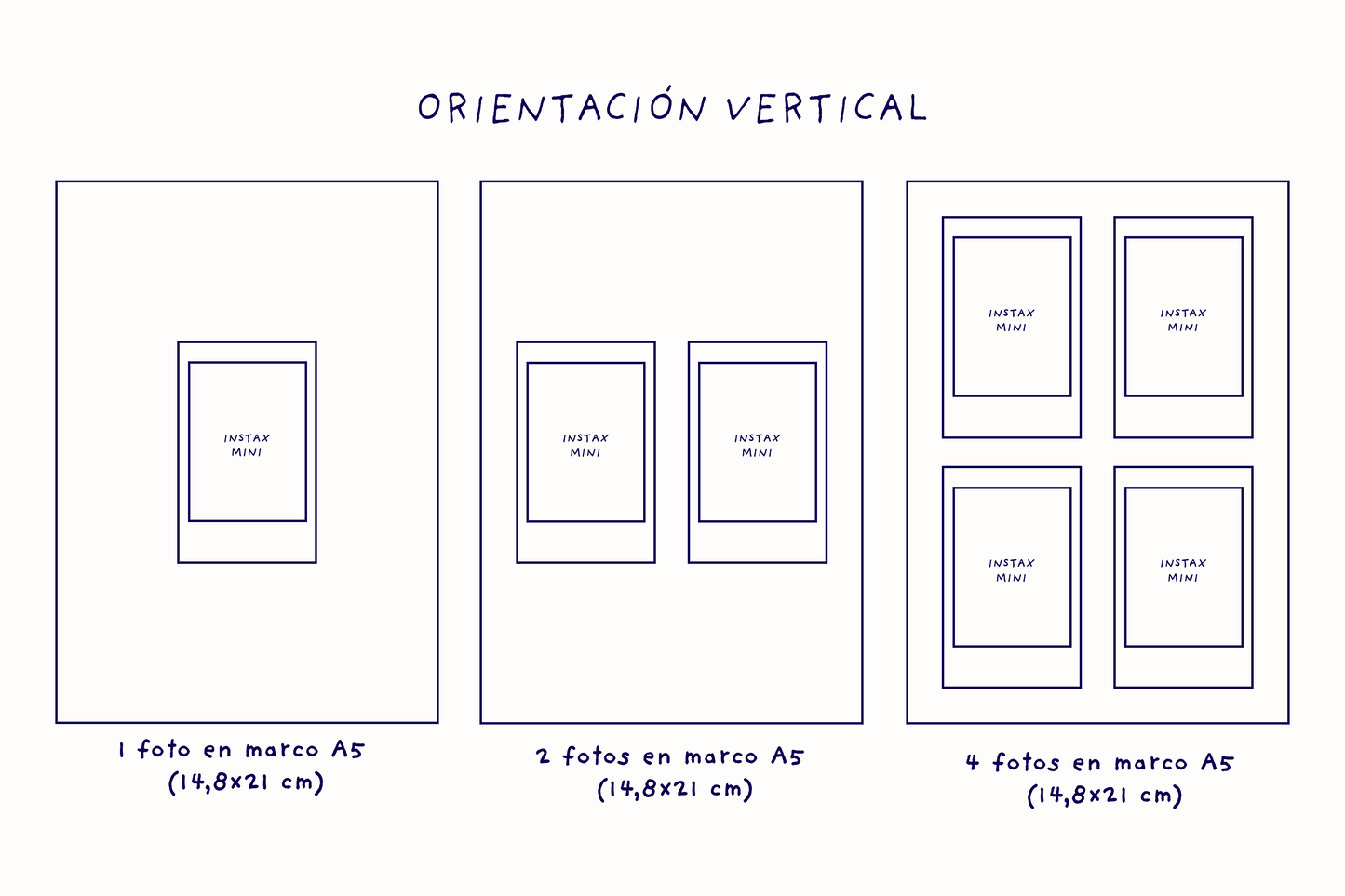 Impresión Instax Mini con Fondo de Tela y Marco de Roble A5